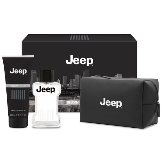 JEEP FREEDOM FOR MEN CONFEZIONE REGALO SHAMPOO & SHOWER GEL 200ML + AFTERSHAVE BALM 100ML + JEEP OFFICIAL BEAUTY CASE