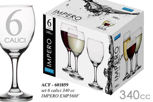 GICOS 6 CALICI IMPERO 340CC ACQUA