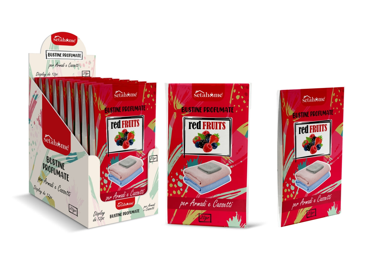 SETABLU HOME BUSTINE PROFUMATE PER ARMADI E CASSETTI 20GR RED FRUITS