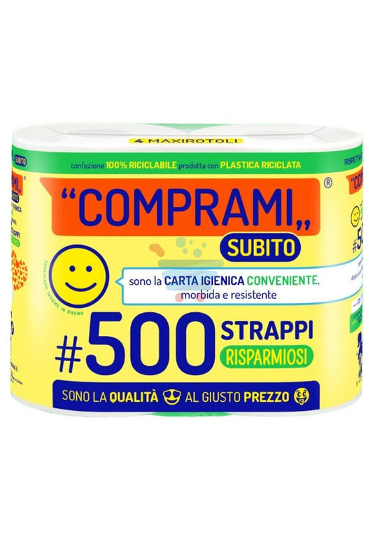 PERLA COMPRAMI CARTA IGIENICA SUBITO 500 STRAPPI 2 VELI 4 ROTOLI