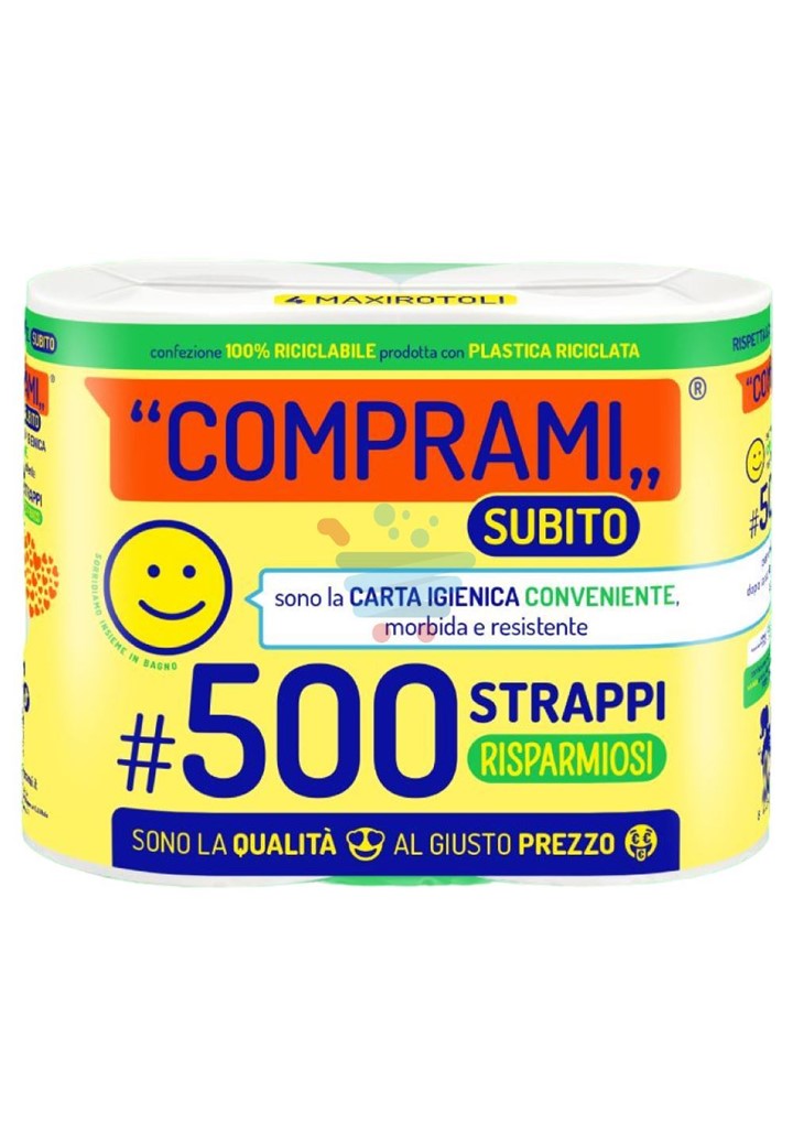 PERLA COMPRAMI CARTA IGIENICA SUBITO 500 STRAPPI 2 VELI 4 ROTOLI