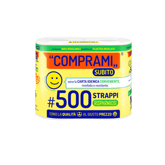 PERLA COMPRAMI CARTA IGIENICA SUBITO 500 STRAPPI 2 VELI 4 ROTOLI
