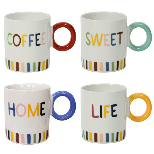 KASAVIVA COLORFUL WORDS TAZZA MUG 385CC ASSORTITA