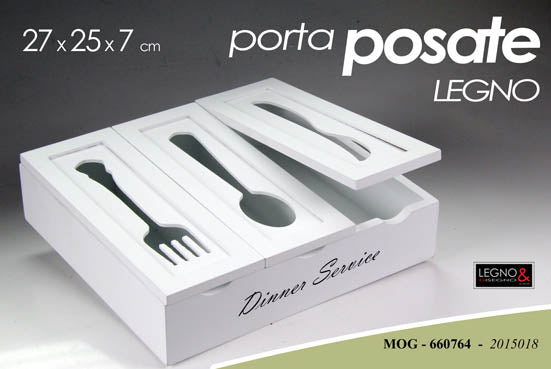 GICOS PORTA POSATE IN LEGNO CM.27X25X7 MOG-660764