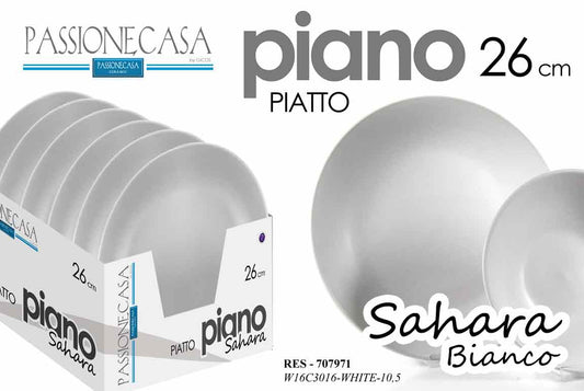 GICOS PASSIONECASA PIATTO PIANO 26CM SAHARA BIANCO RES-707971