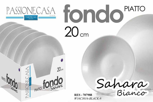 GICOS PASSIONECASA PIATTO FONDO 20CM SAHARA BIANCO RES-707988