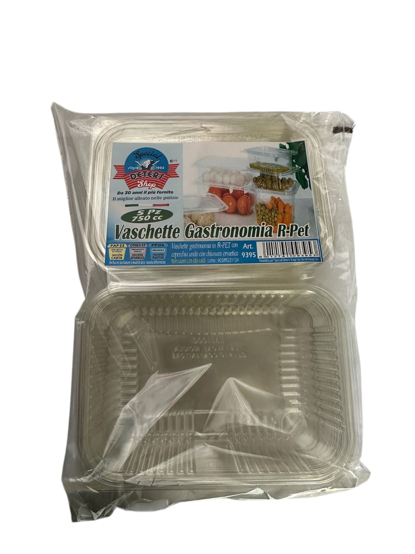SDS VASCHETTE GASTRONOMIA R-PET RETTANGOLARI 750CC 5PZ