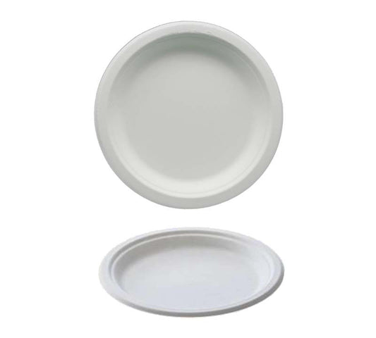 BYO 50 PIATTI PIANI TONDI CM.22,5 BIODEGRADABILI POLPA DI CELLULOSA