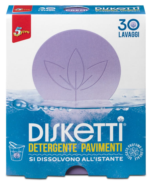 SUPERFIVE DISKETTI DETERGENTE PAVIMENTI SI DISSOLVONO ALL'ISTANTE 30 LAVAGGI FLOREALE