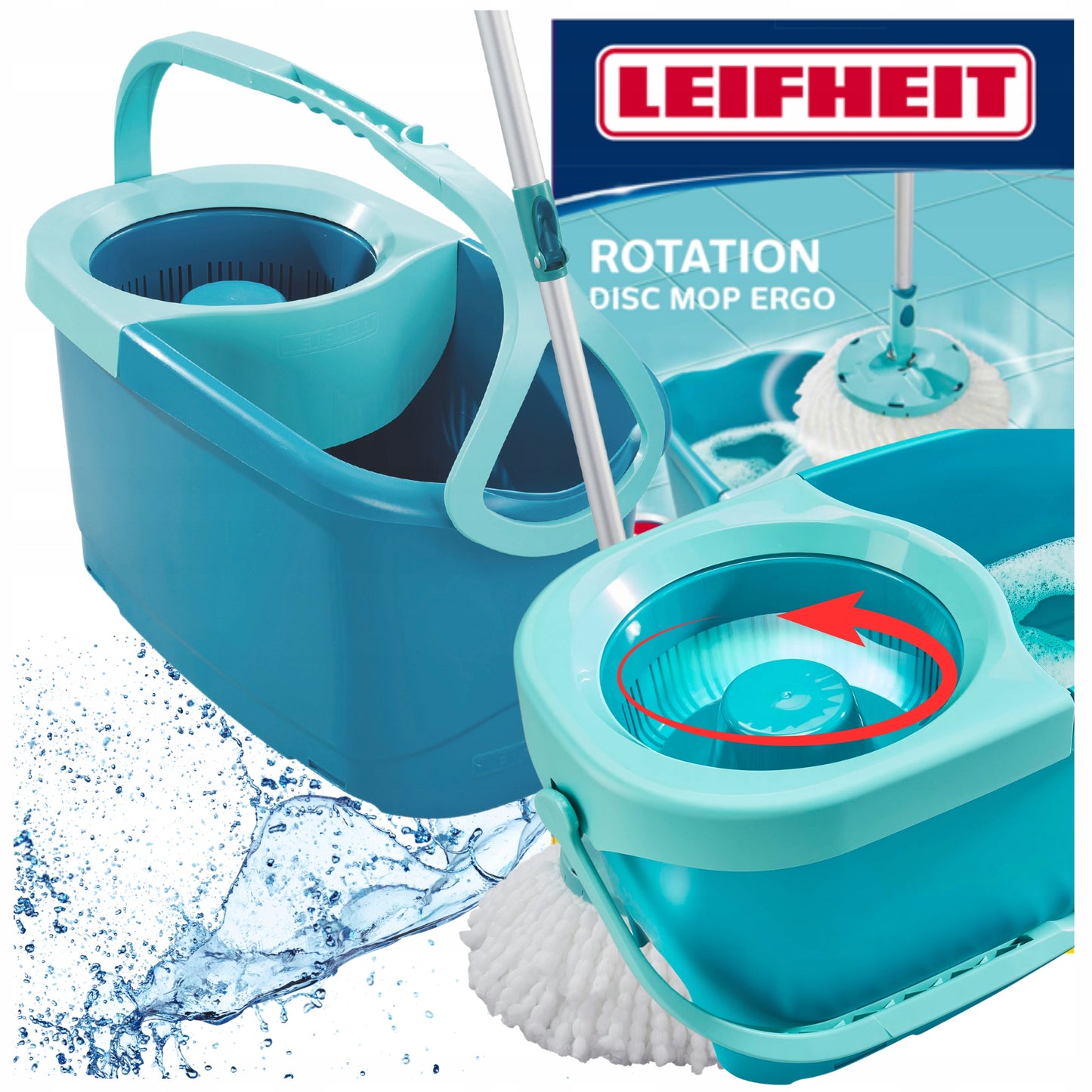 LEIFHEIT ROTATION DISC MOP ERGO KIT COMPLETO