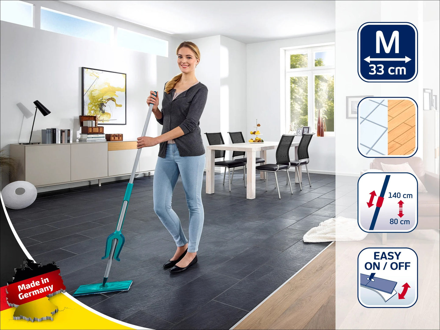 LEIFHEIT LAVAPAVIMENTI PICOBELLO M MICRO DUO CON MANICO TELESCOPICO