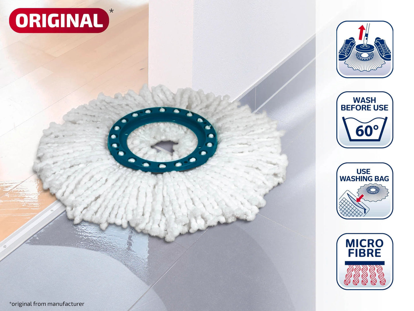 LEIFHEIT CLEAN TWIST DISC MOP MICROFIBRE TESTINA SOSTITUTIVA DI RICAMBIO