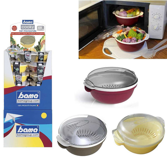 BAMA COOKY CONTENITORE PER COTTURA A MICROONDE CUOCIVAPORE 1,8L ASSORTITO