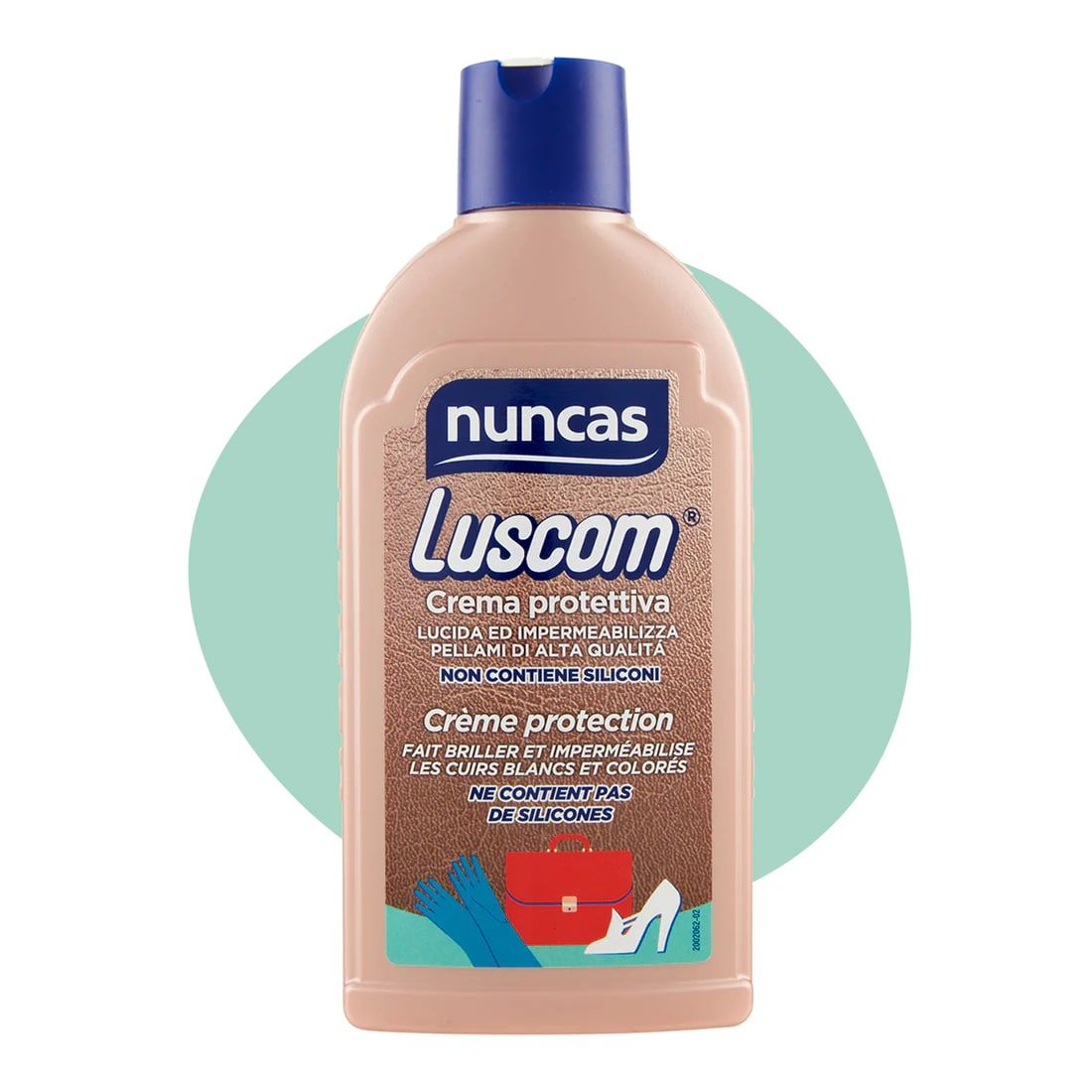 NUNCAS LUSCOM CREMA PROTETTIVA PELLAMI 300ML LUCIDA ED IMPERMIALIZZA PELLAMI DI ALTA QUALITA'