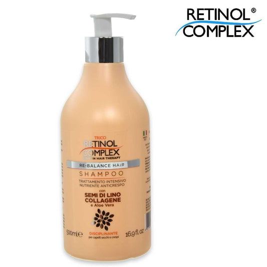 TRICO RETINOL COMPLEX SHAMPOO 500ML DISCIPLINANTE SEMI DI LINO COLLAGENE E ALOE VERA