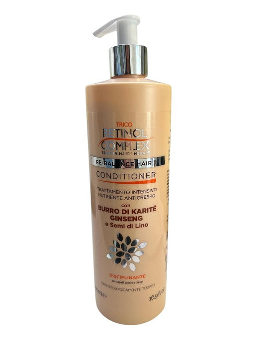 TRICO RETINOL COMPLEX BALSAMO 500ML DISCIPLINANTE BURRO DI KARITE' GINSENG E SEMI DI LINO