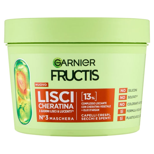 GARNIER FRUCTIS LISCI CHERATINA N3 MASCHERA 370ML 3 GIORNI LISCI & LUCENTI