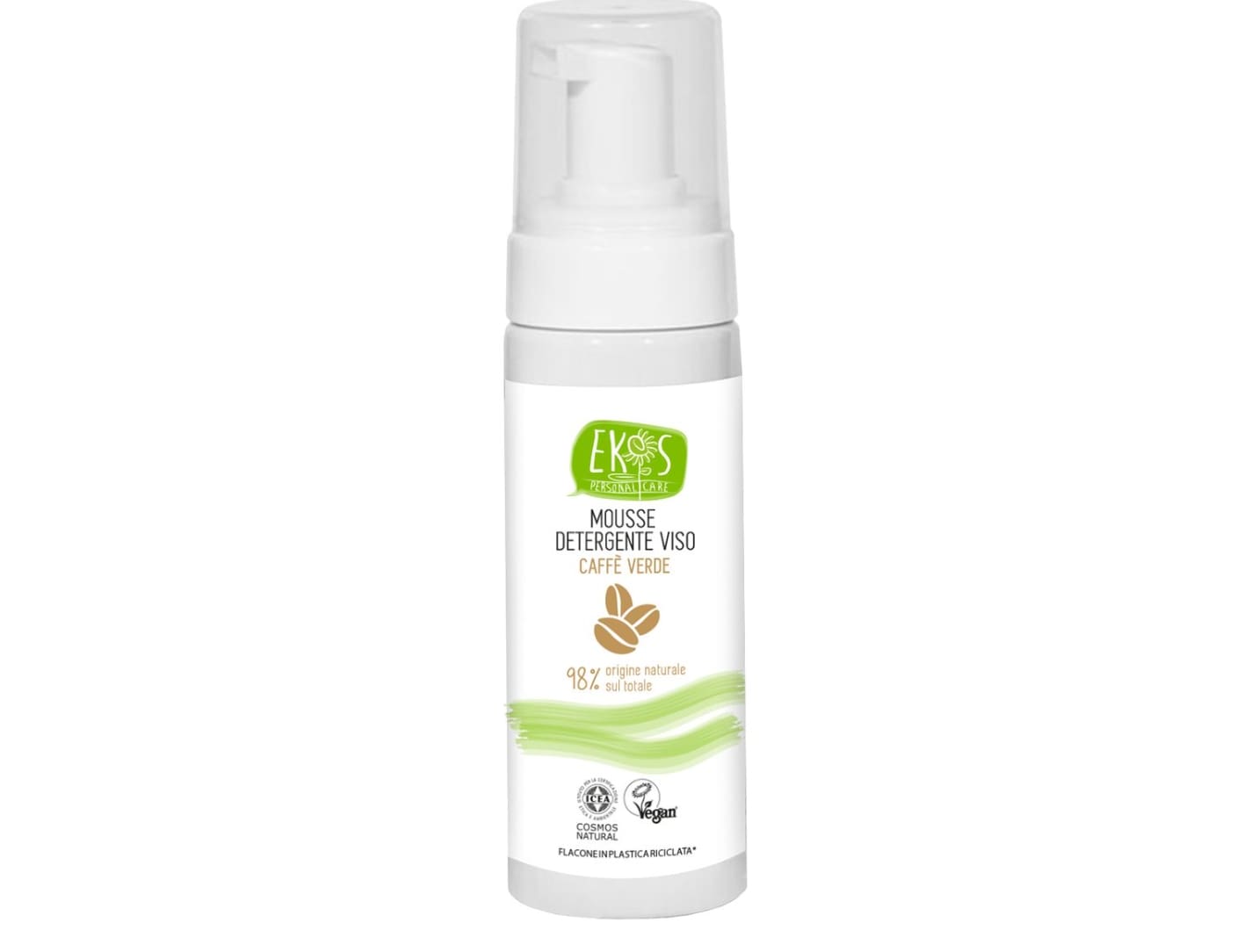 EKOS MOUSSE DETERGENTE VISO 150ML CAFFE' VERDE 98% OROGINE NATURALE