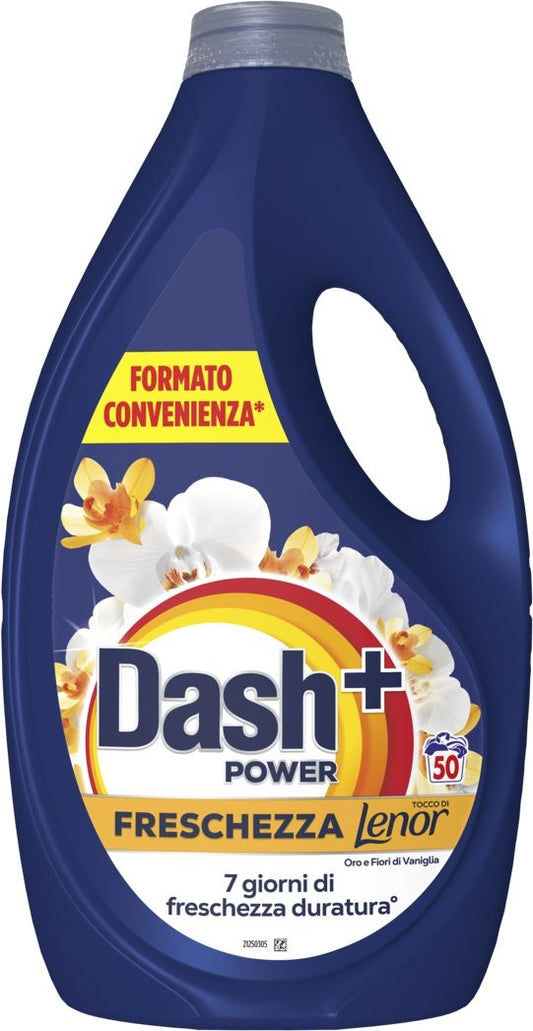 DASH + POWER LAVATRICE LIQUIDO 2,25L 50LAV. FRESCHEZZA DI LENOR ORO E FIORI DI VANIGLIA