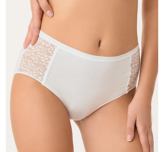 GOLDEN LADY SLIP MIDI PIZZO COTONE 3-M BIANCO