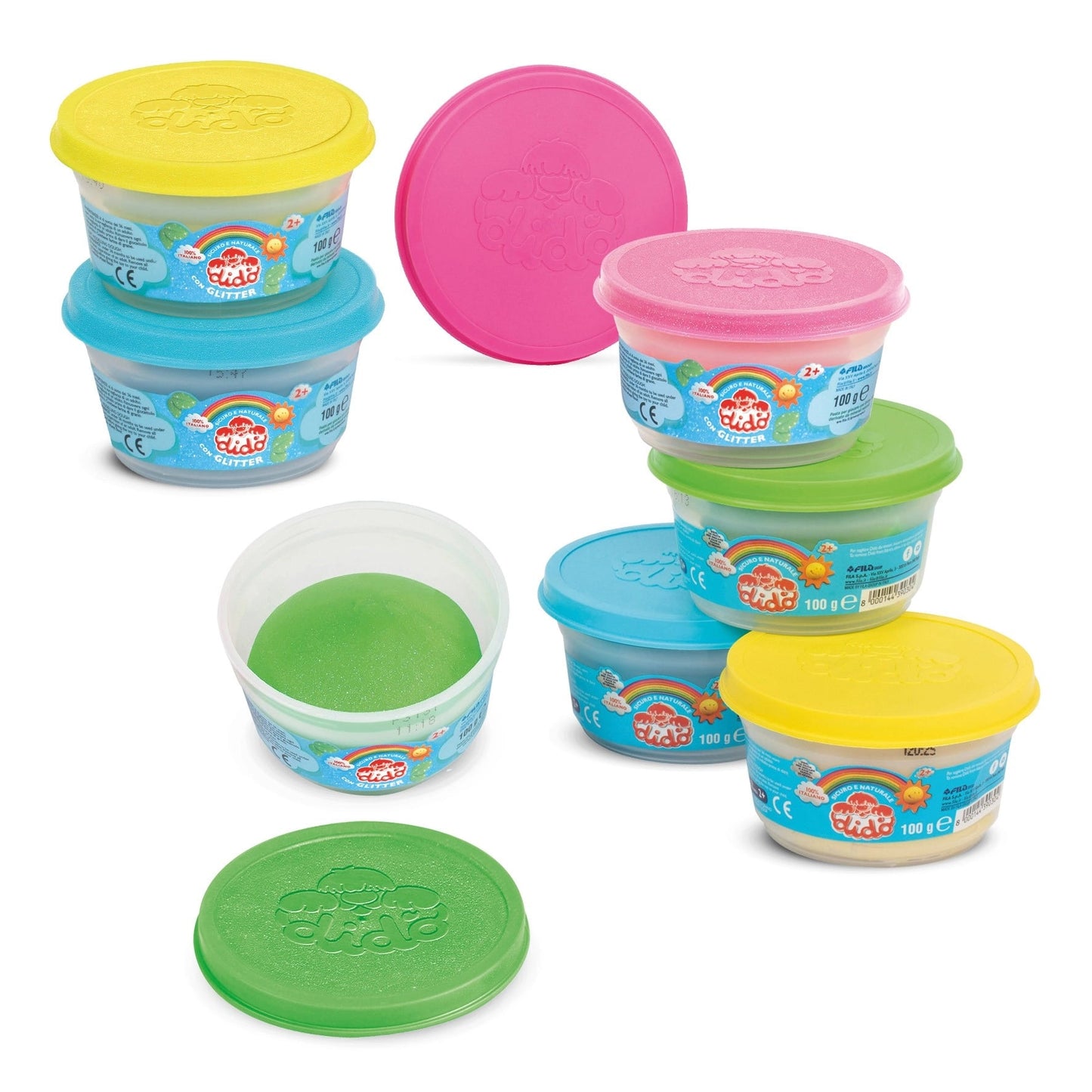 FILA DIDO' BARATTOLO 100G GLITTER E FLUO COLORI ASSORTITI