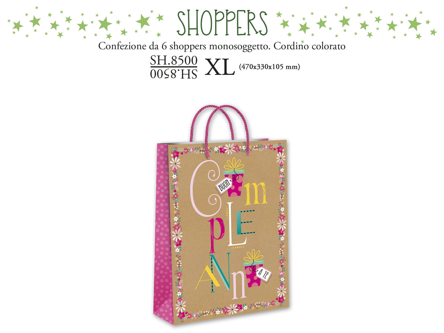 CROMO NB SHOPPER REGALO FLOWERS XL SH.8500XL