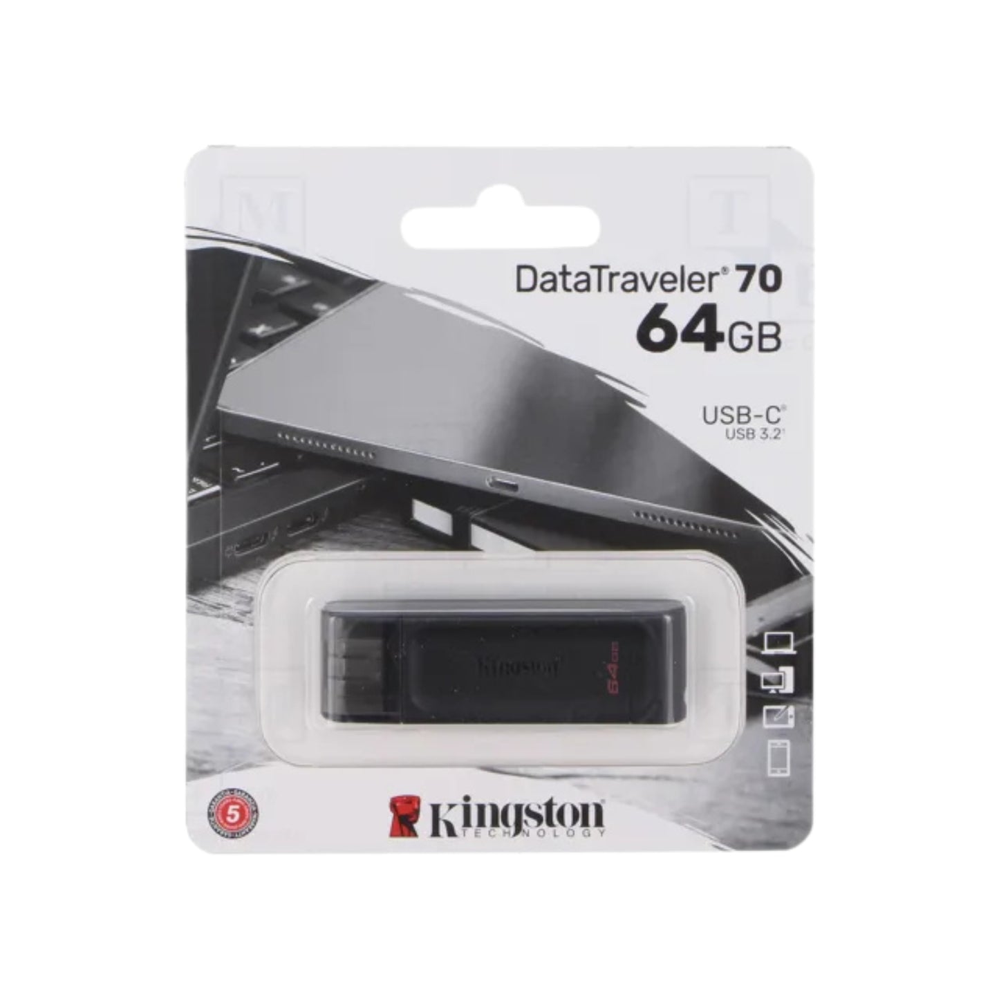 KINGSTON PEN DRIVE DATA TRAVELER70 64GB USB-C USB 3.2