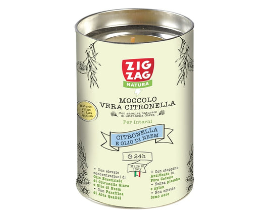 ZIG ZAG NATURA MOCCOLO VERA CITRONELLA PER INTERNI 24H CITRONELLA E OLIO DI NEEM
