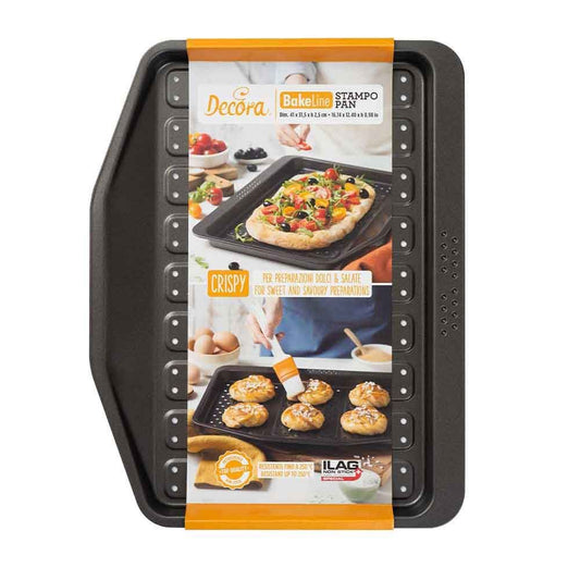 DECORA BAKE LINE STAMPO PAN TEGLIA RETTANGOLARE ANTIADERENTE CRISP&FRY CM.41X31,5X2,5