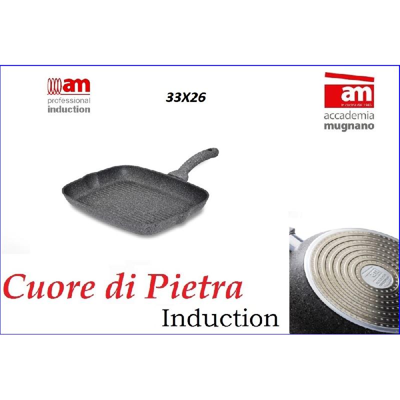 ACCADEMIA MUGNANO CUORE DI PIETRA INDUZIONE BISTECCHIERA QUADRA CM.33,26