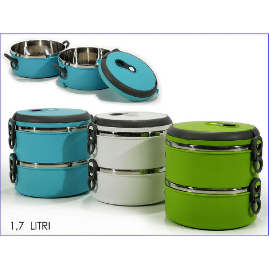 GENERAL TRADE LUNCH BOX ROTONDO 1,7L 2 SCOMPARTI ASSORTITO