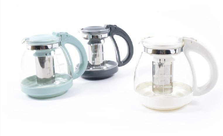 MERCURY INFUSORE IN VETRO 1,5L CON FILTRO IN ACCIAIO INOX CM.14X19X16H