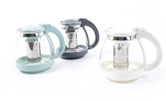 MERCURY INFUSORE IN VETRO 1,5L CON FILTRO IN ACCIAIO INOX CM.14X19X16H