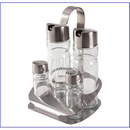 ILSA SET MENAGE 5PZ ACCIAIO VETRO