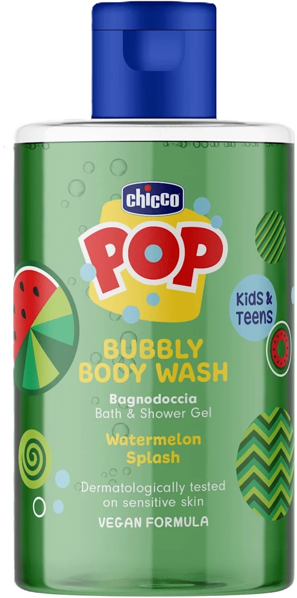CHICCO POP BUBBLY BODY WASH BAGNODOCCIA 300ML WATERMELON SPLASH