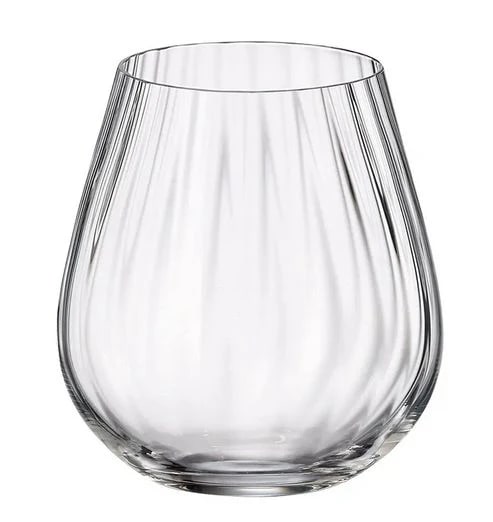 LETIZIA CRYSTAL BOHEMIA COLUMBA OPTIC SET 2 BICCHIERI TUMBLER 380ML