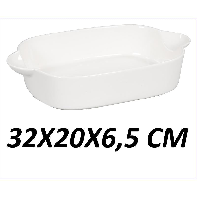 DIMO TEGLIA FORNO BASIC RETTANGOLARE CERAMICA BIANCA CM.32X20X6,5