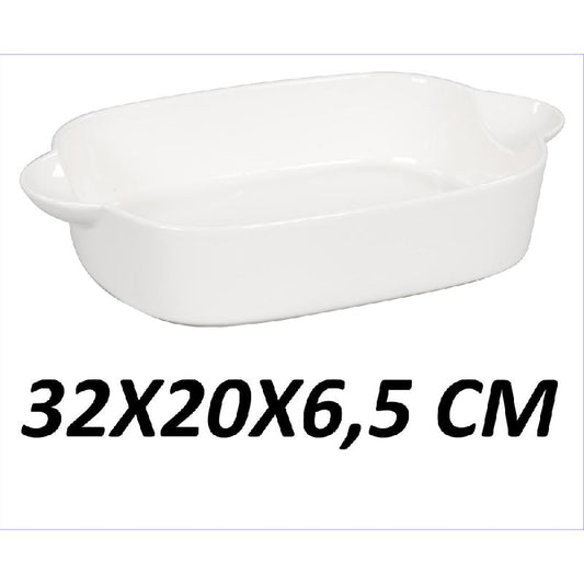 DIMO TEGLIA FORNO BASIC RETTANGOLARE CERAMICA BIANCA CM.32X20X6,5