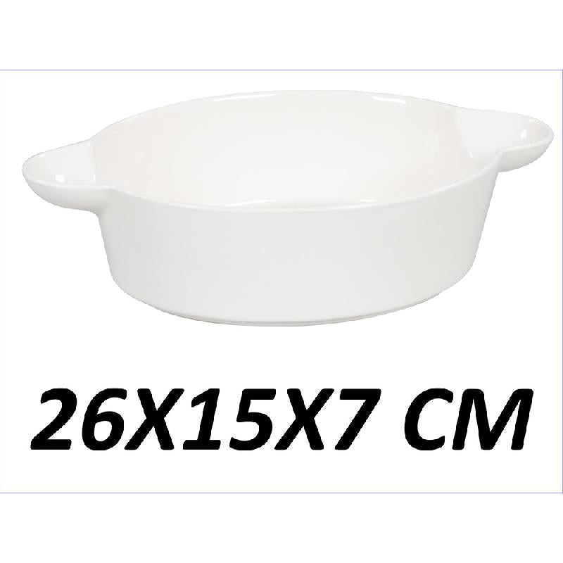 DIMO TEGLIA FORNO BASIC OVALE CERAMICA BIANCA CM.26X15X7