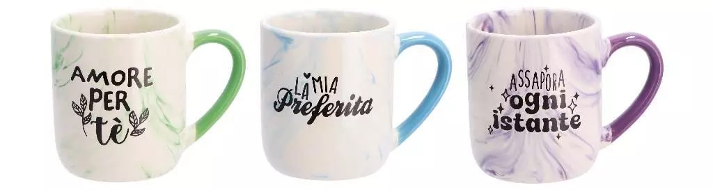 AD TREND TAZZA MUG CERAMICA 480ML CM.9X11H 3 FANTASIE ASSORTITE