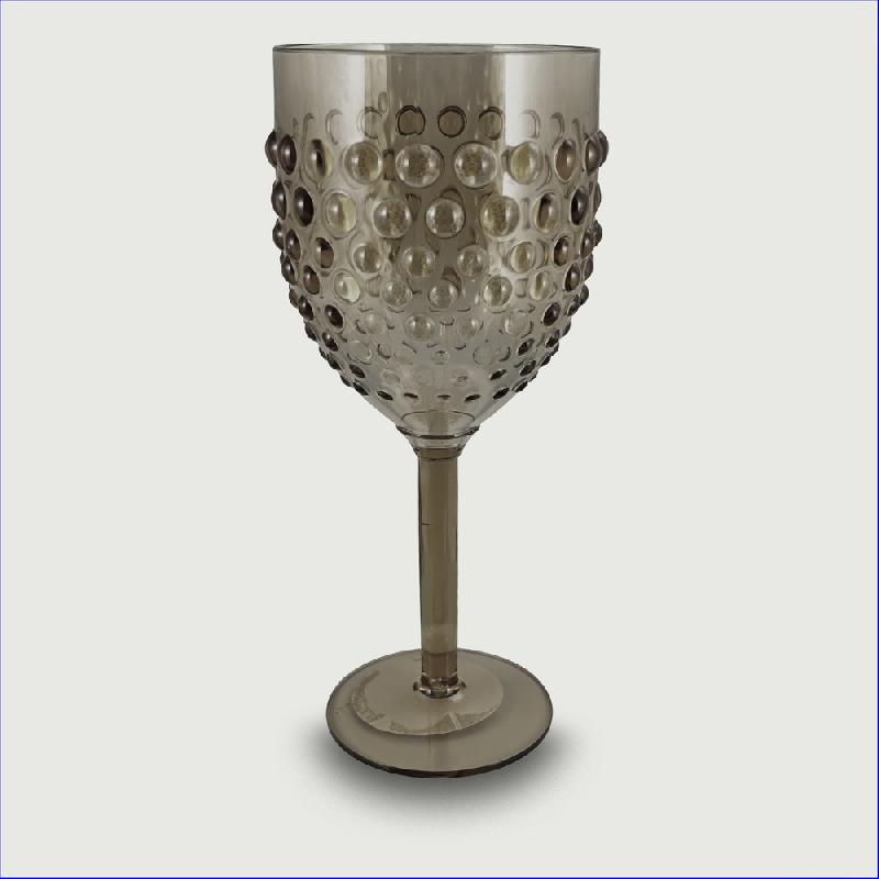 ARCA BUBBLES DOTTED GRIGIO BICCHIERE CON PIEDE CM.8,5X11,5 80144