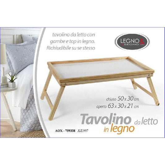 GICOS TAVOLINO DA LETTO IN LEGNO RICHIUDIBILE CM.50X30X23