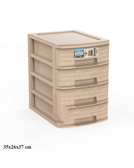 USE BAMBOO CASSETTIERA A4 SABBIA 4 CASSETTI CM.35X26X37