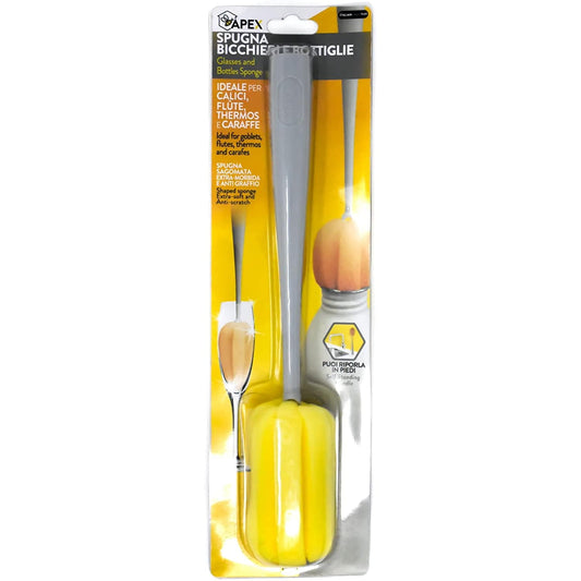 APEX SPUGNA BICCHIERI E BOTTIGLIE CON MANICO CM.31 IDEALE PER CALICI,FLUTE,THERMOS E CARAFFE