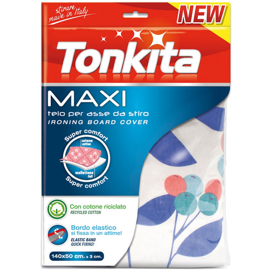 TONKITA MAXI TELO PER ASSE DA STIRO SUPER COMFORT CON MOLLETTONE CM.140X50X3