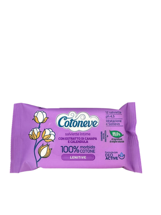 COTONEVE SALVIETTE INTIME 12PZ LENITIVE ESTRATTO DI CANAPA E CALENDULA