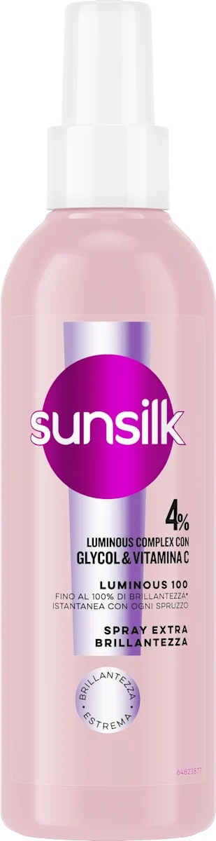 SUNSILK SPRAY EXTRA BRILLANTEZZA 200ML LUMINOUS 100 4% LUMINOUS COMPLEX CON GLYCOL & VITAMINA C