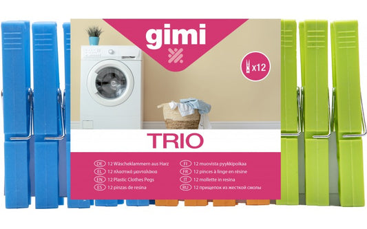 GIMI TRIO MOLLETTE IN RESINA 12PZ COLORI ASSORTITI