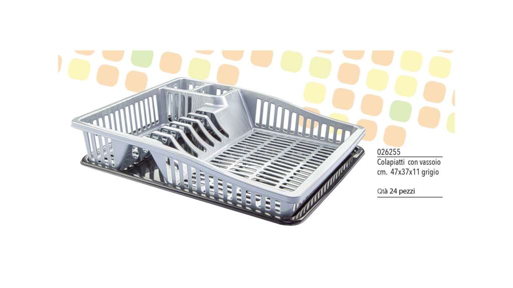 ARBEMA SCOLAPIATTI BIG CON VASSOIO CM.47X37X11 GRIGIO