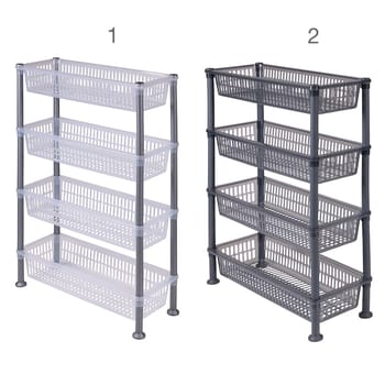 ARBEMA DUNYA CARRELLO SLIM PLASTICA 4 RIPIANI CM.50X20X80H GRIGIO